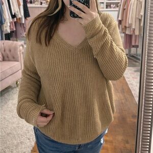 Women's Tan Knit Sweater